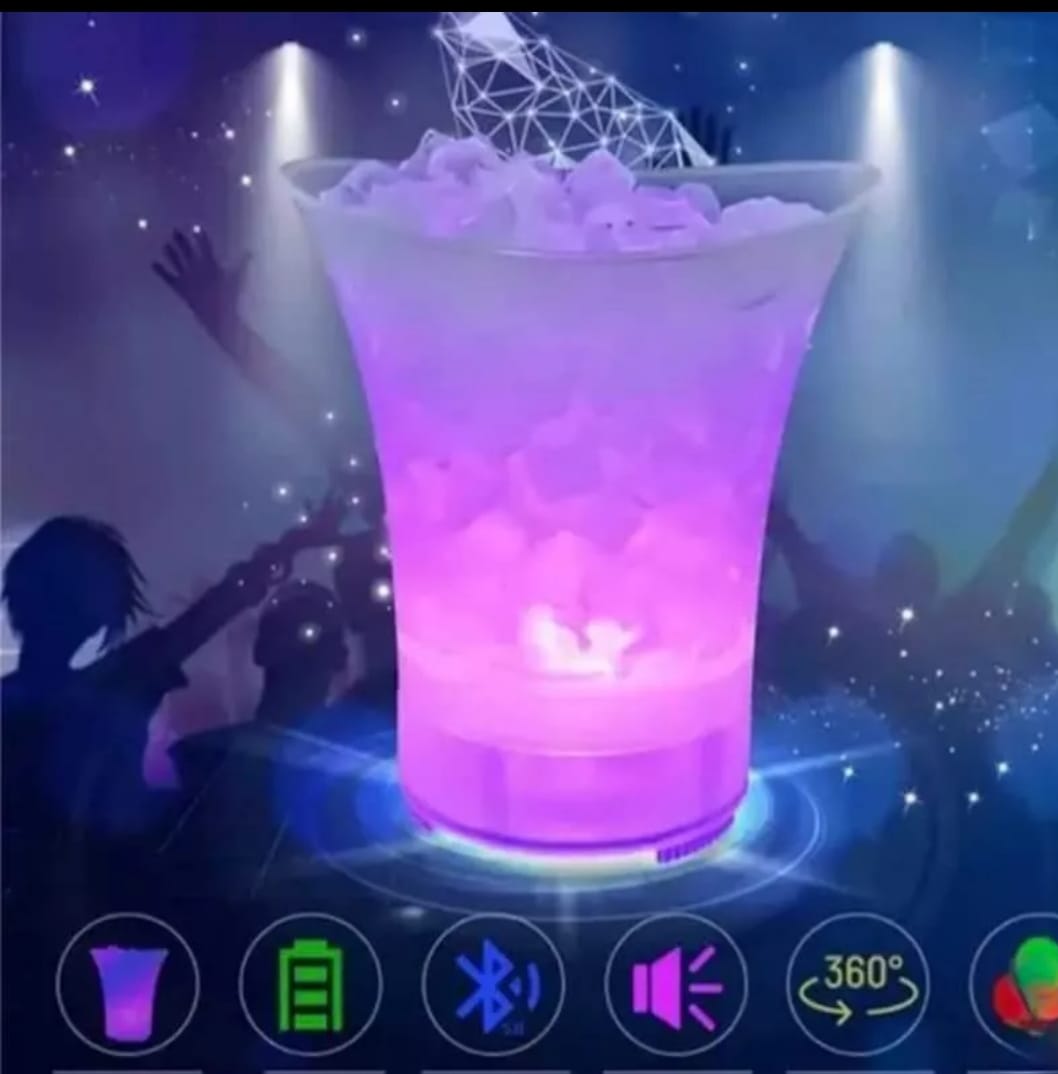 CleanMaster®, Cubeta Hielera Con Luz Led Y Parlante